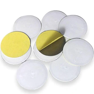 Image of 10 x NFC On metal Tags NXP Chip NTAG213 Anti 144 Bytes Memory Round White adhesives for surfaces