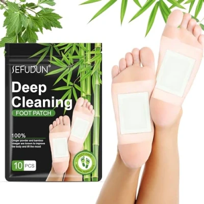 Image of Foot Detox Patches Pads, 10 Pcs Natural Deep Cleansing Feet for Relieve Body Stress, Remove Toxins, Improve Sleep Quality, Enhance Blood Circulation