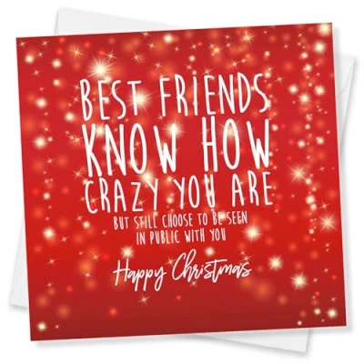 Image of Punkcards Best Friend Christmas Card, Special Xmas Made in UK