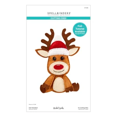 Image of Spellbinders Reindeer Etched Dies from The Felt Stitch &amp; Create Collection by Nicole Spohr, Metal, ONE