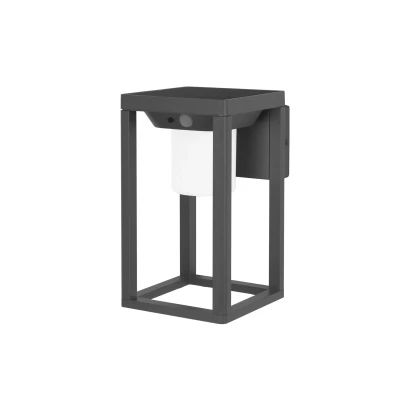 Image of Bow LED Outdoor Wall Lantern Urban grey, Opal, Warm White 3000K, IP44
