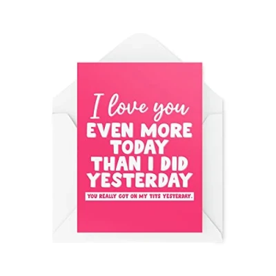 Image of Funny Valentines Card I Love You Even More Today Girlfriend Boyfriend Cards Anniversary Husband Wife Married Life CBH1450