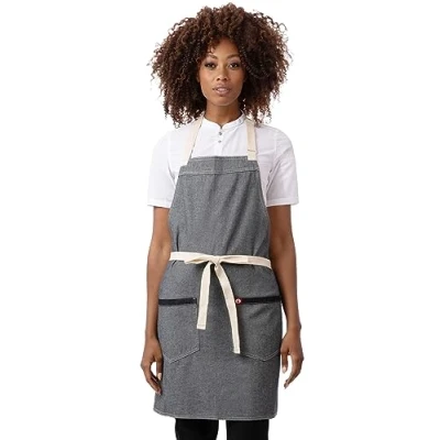 Image of Chef Works Unisex Ridgewood Denim Apron, Stone Blue, One size