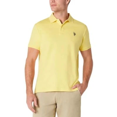 Image of U.S. Polo Assn. Men&#039;s Classic Shirt, Lemon Frost/Navy, XL