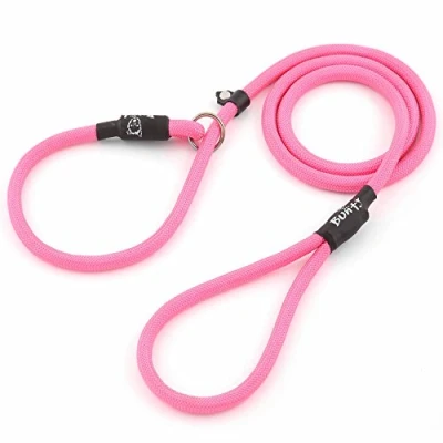 Image of Bunty Rope Slip Lead for Dogs, Medium Anti Pull Dog Lead, One Size Fits All, Durable Woven Nylon, Ideal All Dogs No Training Aid, Collar Needed 120cm, Pink