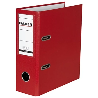 Image of Original Falken PP Color Plastic folder special format. Made in Germany. 8 cm wide DIN A5 high with changeable window red Recipes ring binder File Letter Office