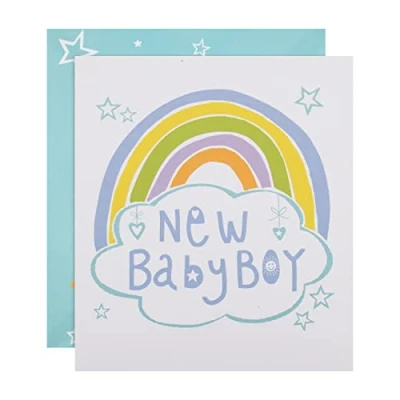 Image of Hallmark Congratulations Baby Boy Card Fun Rainbow Design