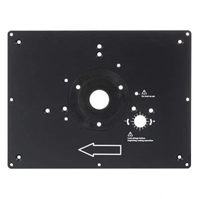 Image of Trend Router Table Insert Plate, Aluminum Alloy, User Made Compatibility, Pre Drilled Holes, Customizable Fit, RTI/PLATE/A