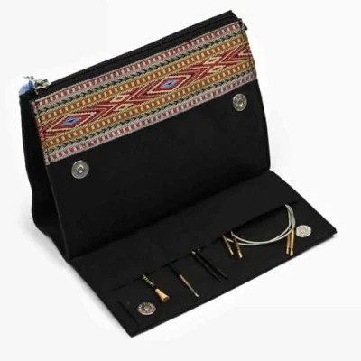 Image of Lantern Moon Canvas Black (20x15cm) Handmade Tool Kit with Magnetic Closure 1 Set