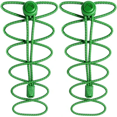 Image of CampTeck U6604 No Tie Shoe Laces Elastic Shoelaces with Locking System Green 1 Pair