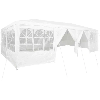 Image of vidaXL Party Tent with 12 Sidewalls White 8x4 m PE