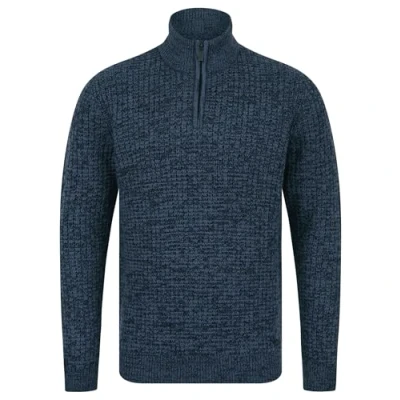 Image of Tokyo Laundry Men&#039;s &#039;Merson&#039; Quarter Zip Funnel Neck Wool Blend Knitted Jumper
