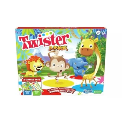 Image of Hasbro Gaming Twister Junior, Classic Party Game Reimagined, for 3+ Year Old Girls and Boys, 2 4 Players, in 1, sided Mat, Fun Christmas Birthday Gift Idea Kids