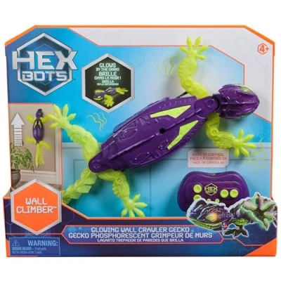 Image of HEX BOTS Glow in the Dark Gecko, Rechargeable Remote Control Robot Kids Toys, Climbs Up Walls for Prank Toys &amp; Games, RC Boys Girls Ages 4
