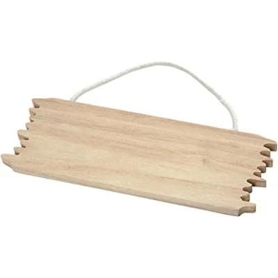 Image of Creativ 57608 1 Piece Wooden Sign Board with Jagged Edges, Beige, 16 x 5.5 cm