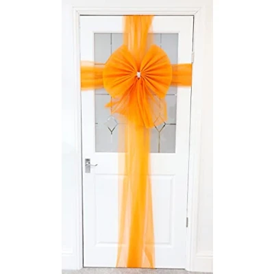 Image of Christmas Concepts® DIY Decorative Door Bow With Diamante Decoration Wedding/Parties/Christmas (Orange)