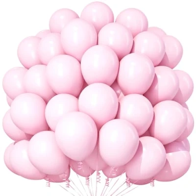Image of Teselife Pastel Pink Balloons, 100Pcs 12 Inch Macaron Latex Rose Party Balloons for Girl Women Birthday Anniversary Wedding Engagement Baby Shower Bridal Hen Decorations