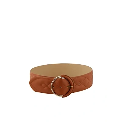 Image of PIECES Women&#039;s Pcnatali Padding Waist Belt, Cognac, 75 cm