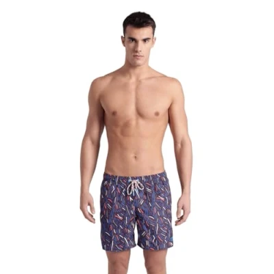 Image of Arena Mens Water Prints Boxer Ao Beach Short, Sepia Multi, M EU
