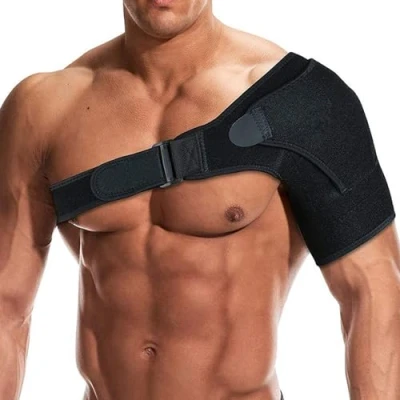 Image of GROVL shoulder support Brace for Men and Women, Adjustable strap Rotator Cuff Dislocated Joints, Frozen Arms Muscle Pain Relief, Suitable Left Right Shoulders