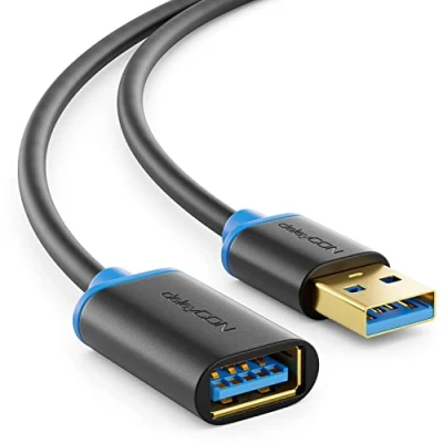 Image of USB 3.0 Extension Cable A/A Black and Blue 3 m