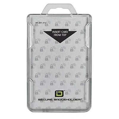Image of RFID Blocking Badge Holder DuoLite by ID Stronghold FIPS Approved 100% USA Made (Clear)
