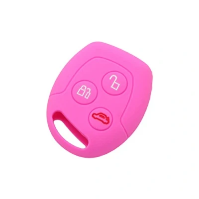 Image of BROVACS Silicone Cover Protector Case Holder Skin Jacket Compatible with FORD 3 Button Remote Key Fob CV9702 Pink