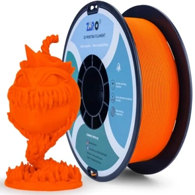 Image of ZIRO Matte PLA Filament 1.75mm, 1KG 3D Printer Filament, High Toughness PLA, Dimensional Accuracy +/ 0.03mm, Orange