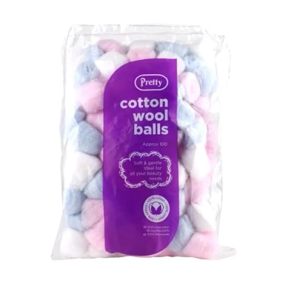 Image of Pretty Cotton Wool Balls 100 Colour