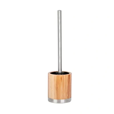 Image of axentia Bonja toilet granitur, bamboo, brown, stainless steel