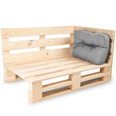 Image of bananair Pallet Cushions Outdoor Water Repellent &amp; UV Resistant Fabric Highly Comfortable Foam Padded Garden Furniture (Corner Cushion 60x40 cm, Grey)