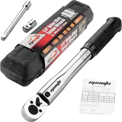 Image of EPAUTO 1/4 Inch Drive Click Torque Wrench 20 200 in./lb. 2.26 22.6 N/m