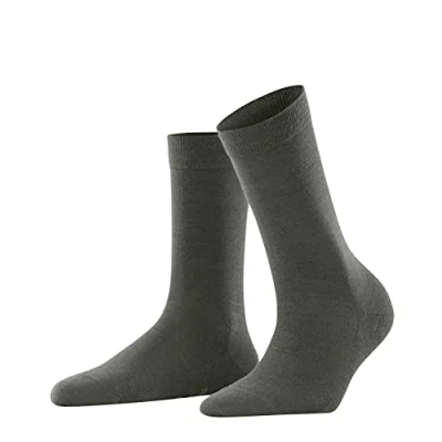 Image of FALKE Women&#039;s Softmerino W SO Wool Cotton Plain 1 Pair Socks, Green (Military 7826), 7 8