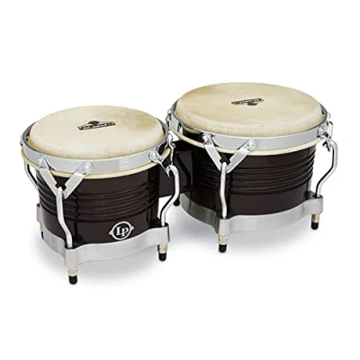 Image of LP Latin Percussion Matador Wood Bongo Dark Brown Chrome Hardware M201