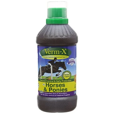 Image of Verm X All Natural Liquid for Horses and Ponies. Supports Intestinal Hygiene. Vet Approved. UFAS Assured.  Restores Maintains Gut Vitality. Wormwood Free Recipe., clear,500ml