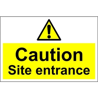 Image of Caution site Entrance Safety Sign 1.2mm Rigid Plastic 400mm x 300mm