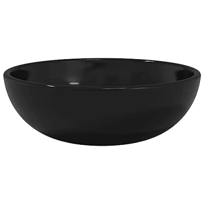 Image of vidaXL Basin Tempered Glass Black Bathroom Sink Washroom Bowl Wash