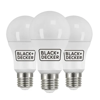 Image of BLACK+DECKER® LED GLS Lightbulbs Pack of 3 Light Bulbs 12.6W E27 Screw Base Daylight 6500K Non Dimmable 1521 Lumens Energy Class E