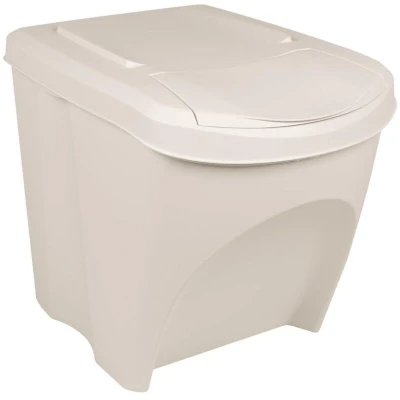 Image of vidaXL Stackable Garbage Bin Boxes 3 pcs White 75 L Polypropylene