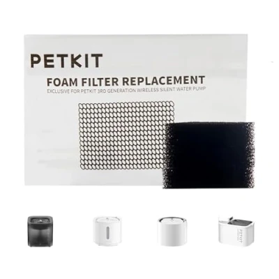 Image of PETKIT Replaced Foam Filters for EVERSWEET 3 Pro, Solo 2, SE Wireless Pump Pet Water Fountain,15 Pieces/Pack