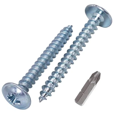 Image of (Pack of 40 pcs) Zinc Plated Steel 6.0 x 50 mm Wood Screws, Metal Modified Truss Head, Self Tapping (40, mm)