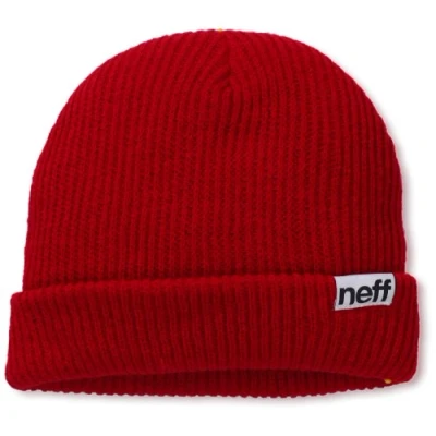 Image of Neff Fold Beanie Hat Red, One Size