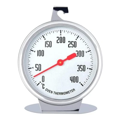 Image of Oven Thermometer,Stainless Steel,0 400℃ Kitchen Thermometer,Oven Thermometer for Inside,Pizza Thermometer,Dial Fan Food Cooking Baking BBQ
