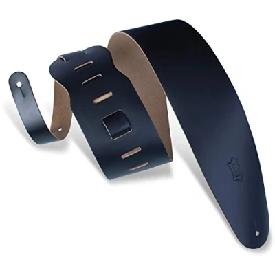 Image of Levy&#039;s M4?BLK 3.5 inch Leather Bass Guitar Strap ? Black