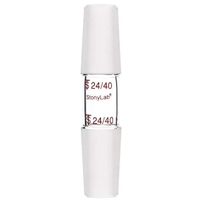 Image of stonylab Glass 24/40 Straight Laboratory Adapter, Borosilicate 30 mm Between Two Ground Inner Standard Taper Joints for Lab Supply