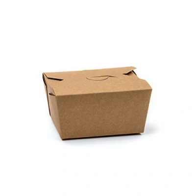 Image of Chabrias Ltd Kraft Paper Meal Box 22oz(650ml) 103x105x65mm 50x Biodegradable Eco Friendly Takeaway Takeout Clamshell Container