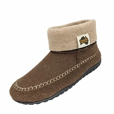 Image of Gumbies Thredbo Boot Slippers with Turn Up for Indoors and Outdoors, Recycled Rubber Outsoles, Ideas Gift Giving Men &amp; Women, Chocolate Cream 6.5