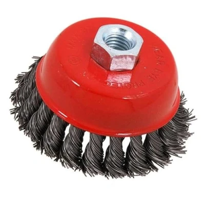 Image of Dapetz ® Twist Knot Wire Wheel Cup Brush 85mm M14 for 4 1/2&quot; 115mm Angle Grinder Metal and Stone Working, Cleaning, Surface Preparation Fabrication tasks