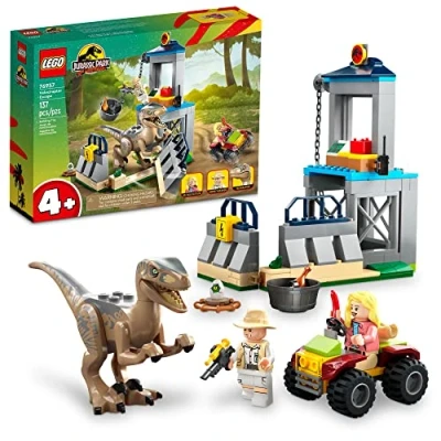 Image of LEGO 76957 Jurassic World Velociraptor Escape 4+ 137 Pieces Featuring a and Dr Ellie Sattler Robert Muldoon Minifigures