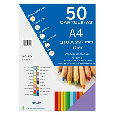 Image of Dohe Pack of 50 Pieces Card, A4 Violeta